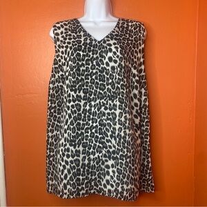 Rachel Zoe Women’s V Neck Leopard Print Tank Top